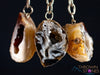 Raw AGATE GEODE Crystal Keychain - Metaphysical, Raw Rocks and Minerals, Gift, E2051-Throwin Stones