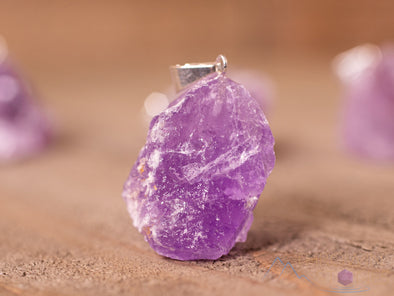 Raw AMETHYST Crystal Pendant - Raw Crystal Necklace, Birthstone, Handmade Jewelry, Healing Crystals and Stones, E1357-Throwin Stones