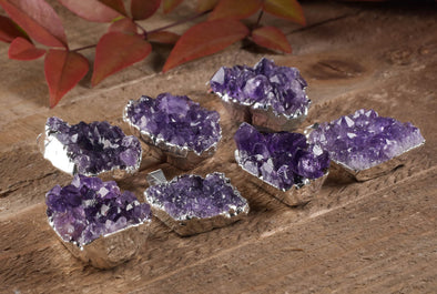 Raw AMETHYST Druzy Crystal Pendant - Birthstone Gemstone Cluster Jewelry, Healing Crystals and Stones, Gift for Her, E0280-Throwin Stones