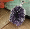 Raw AMETHYST Druzy Crystal Pendant - Birthstone Gemstone Handmade Jewelry, Healing Crystals and Stones, Gift for Her, E0280-Throwin Stones