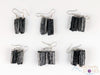 Raw BLACK TOURMALINE Crystal Earrings - Raw Gemstone Earrings, Dangle Earrings, Birthstone Earrings, Handmade Jewelry, E2112-Throwin Stones