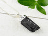 Raw BLACK TOURMALINE Crystal Pendant - Electroplated Silver Birthstone Gemstone Handmade Jewelry Gift for Him, E0911-Throwin Stones