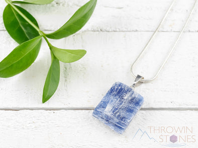 Raw BLUE KYANITE Crystal Pendant - Gemstone Handmade Jewelry, Healing Crystals and Stones, Unique Gift , E0912-Throwin Stones