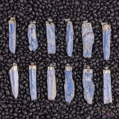Raw BLUE KYANITE Crystal Pendant - Raw Crystal Necklace, Electroplated Jewelry, Healing Stones, E0143-Throwin Stones