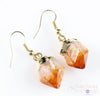 Raw CITRINE Crystal Earrings - Gold - Raw Gemstone Earrings, Dangle Earrings, Birthstone Earrings, Handmade Jewelry, E1189-Throwin Stones