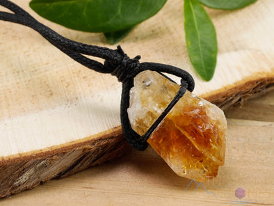 Raw CITRINE Crystal Necklace - Raw Crystal Necklace, Raw Birthstone Necklace, Pendant Necklace, Handmade Jewelry, E0929-Throwin Stones