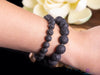 Raw LAVA ROCK Crystal Bracelet - Round Beads - Aromatherapy Diffuser Bracelet, Beaded Bracelet, Handmade Jewelry, E0590-Throwin Stones
