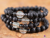 Raw LAVA Rock Crystal Bracelet - Charm Bracelet, Round Beads - Aromatherapy Diffuser Bracelet, Beaded Bracelet, Handmade Jewelry, E2041-Throwin Stones