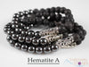 Raw LAVA Rock & Silver Crystal Bracelet - Round Beads - Aromatherapy Diffuser Bracelet, Beaded Bracelet, Handmade Jewelry, E2040-Throwin Stones