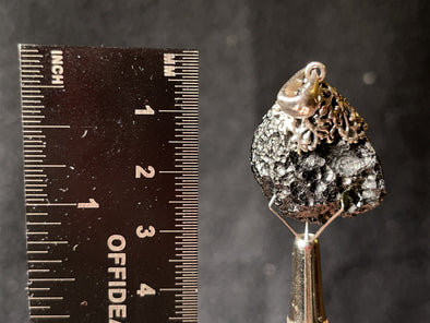 Raw MOLDAVITE Pendant - Sterling Silver, Leaf Bail - Real Moldavite Pendant, Moldavite Jewelry with Certification, 44564-Throwin Stones