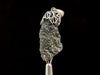 Raw MOLDAVITE Pendant - Sterling Silver, Leaf Bail - Real Moldavite Pendant, Moldavite Jewelry with Certification, 47938-Throwin Stones