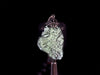 Raw MOLDAVITE Pendant - Sterling Silver, Leaf Bail - Real Moldavite Pendant, Moldavite Jewelry with Certification, 47957-Throwin Stones