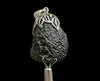 Raw MOLDAVITE Pendant - Sterling Silver, Leaf Bail - Real Moldavite Pendant, Moldavite Jewelry with Certification, 49704-Throwin Stones