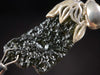 Raw MOLDAVITE Pendant - Sterling Silver, Leaf Bail - Real Moldavite Pendant, Moldavite Jewelry with Certification, 52068-Throwin Stones
