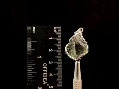 Raw MOLDAVITE Pendant - Sterling Silver - Moldavite Necklace Pendant, Genuine Moldavite Jewelry, 47348-Throwin Stones