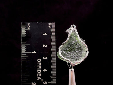 Raw MOLDAVITE Pendant - Sterling Silver - Moldavite Necklace Pendant, Genuine Moldavite Jewelry, 47413-Throwin Stones