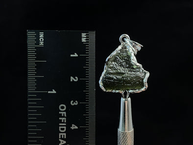 Raw MOLDAVITE Pendant - Sterling Silver - Real Moldavite Pendant, Moldavite Jewelry with Certification, 47271-Throwin Stones