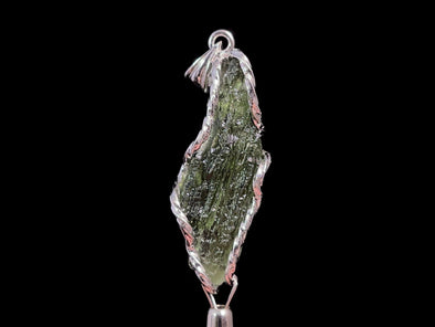 Raw MOLDAVITE Pendant - Sterling Silver - Real Moldavite Pendant, Moldavite Jewelry with Certification, 47396-Throwin Stones