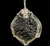 Raw MOLDAVITE Pendant - Sterling Silver, Wire Wrapped Pendant - Real Moldavite Pendant, Moldavite Jewelry with Certification, 52532-Throwin Stones