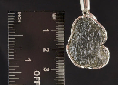 Raw MOLDAVITE Pendant - Sterling Silver, Wire Wrapped Pendant - Real Moldavite Pendant, Moldavite Jewelry with Certification, 54356-Throwin Stones