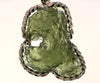 Raw MOLDAVITE Pendant - Sterling Silver, Wire Wrapped Pendant - Real Moldavite Pendant, Moldavite Jewelry with Certification, 54357-Throwin Stones