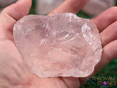 Raw ROSE QUARTZ Crystal - Large Crystals, Metaphysical, Home Decor, Raw Crystals and Stones, E1446-Throwin Stones