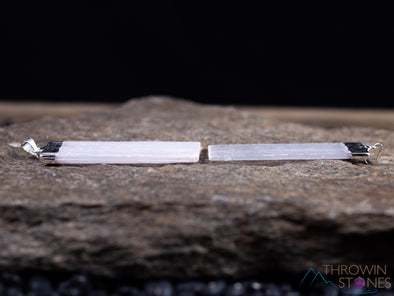 Raw SELENITE Crystal Pendant - Natural Crystal Point Jewelry, Metaphysical Healing Stones, E0259-Throwin Stones