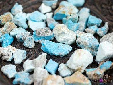 Raw TURQUOISE Crystal Chips and Nuggets - Grade B Sleeping Beauty Turquoise - Raw Rocks and Minerals for Inlay in Jewelry Making, E2202-Throwin Stones