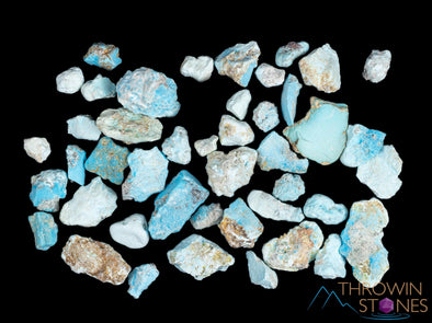 Raw TURQUOISE Crystal Chips and Nuggets - Grade B Sleeping Beauty Turquoise - Raw Rocks and Minerals for Inlay in Jewelry Making, E2202-Throwin Stones