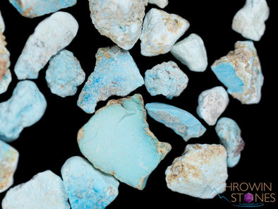 Raw TURQUOISE Crystal Chips and Nuggets - Grade B Sleeping Beauty Turquoise - Raw Rocks and Minerals for Inlay in Jewelry Making, E2202-Throwin Stones