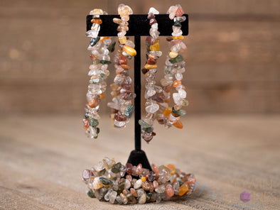 Rutilated QUARTZ Crystal Bracelet - Chip Beads - Beaded Bracelet, Handmade Jewelry, Healing Crystal Bracelet, E1773-Throwin Stones