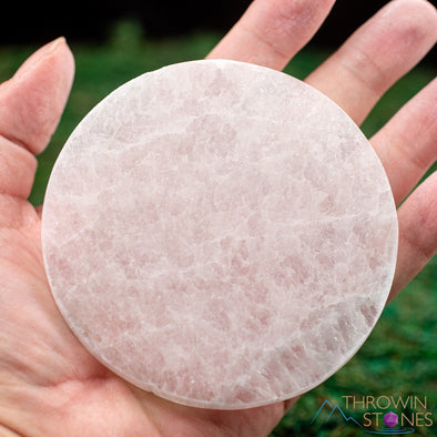SELENITE Charging Plate - White Circle, Flower of Life, Chakra - Selenite Plate, Crystal Charging Plate, Crystal Tray, E1911-Throwin Stones