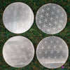 SELENITE Charging Plate - White Circle, Flower of Life - Selenite Plate, Crystal Charging Plate, Crystal Tray, E1902-Throwin Stones