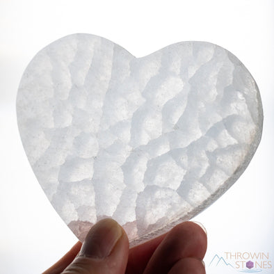 SELENITE Charging Plate - White Heart - Selenite Plate, Crystal Charging Plate, Crystal Tray, E1913-Throwin Stones