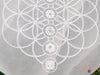 SELENITE Charging Plate - White Laser Engraved Chakra Flower of Life Disc - Crystal Charging Plate, Crystal Tray, E1911-Throwin Stones
