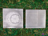 SELENITE Charging Plate - White Laser Engraved Crescent Moon Mandala Square - Crystal Charging Plate, Crystal Tray, E1891-Throwin Stones