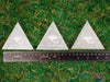 SELENITE Charging Plate - White Laser Engraved Egyptian Eye of Horus Triangle - Crystal Charging Plate, Crystal Tray, E1899-Throwin Stones
