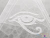 SELENITE Charging Plate - White Laser Engraved Egyptian Eye of Horus Triangle - Crystal Charging Plate, Crystal Tray, E1899-Throwin Stones