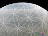 SELENITE Charging Plate - White Laser Engraved Flower of Life Disc - Crystal Charging Plate, Crystal Tray, E1902-Throwin Stones