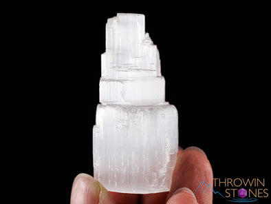 SELENITE Crystal Tower - Carved Selenite Decor, Crystal Points, Obelisk, Home Decor, E0180-Throwin Stones