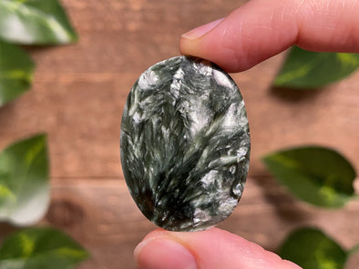 SERAPHINITE Cabochon - Oval - Gemstones, Jewelry Making, Crystals, 47794-Throwin Stones
