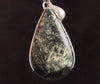 SERAPHINITE Crystal Pendant - Authentic Seraphinite Teardrop Gemstone Cabochon Set in an Open Back Sterling Silver Bezel, 52791-Throwin Stones