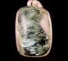 SERAPHINITE Gemstone Pendant - Authentic Seraphinite Rectangle Crystal Cabochon in a Sterling Silver Bezel Setting, 52802-Throwin Stones