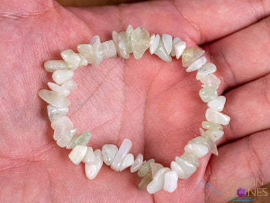 SERPENTINE Crystal Bracelet - Chip Beads - Beaded Bracelet, Handmade Jewelry, Healing Crystal Bracelet, E1941-Throwin Stones