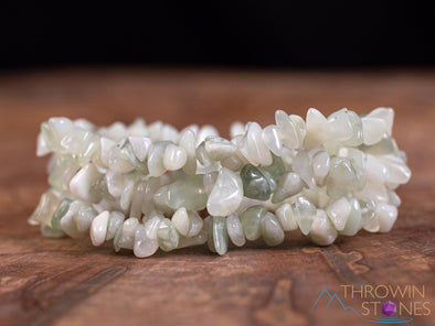 SERPENTINE Crystal Bracelet - Chip Beads - Beaded Bracelet, Handmade Jewelry, Healing Crystal Bracelet, E1941-Throwin Stones