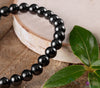 SHUNGITE Crystal Bracelet - Round Beads - Beaded Bracelet, EMF Protection, Handmade Jewelry, Healing Crystal Bracelet, E0495-Throwin Stones