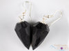 SHUNGITE Crystal Earrings - Faceted Pendulum - Dangle Earrings, Handmade Jewelry, Healing Crystals and Stones, E1985-Throwin Stones