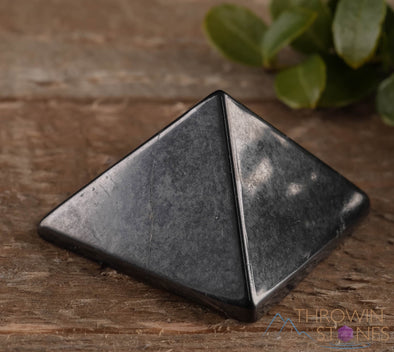 SHUNGITE Crystal Pyramid - Sacred Geometry Stone Carving, Ancient Shaped Meditation Tool, E0308-Throwin Stones