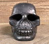 SHUNGITE Crystal Skull - Large - Gothic Home Decor, Memento Mori, Halloween Decor, 53081-Throwin Stones