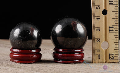 SHUNGITE Crystal Sphere - Crystal Ball, EMF Protection, Gothic Home Decor, E0278-Throwin Stones